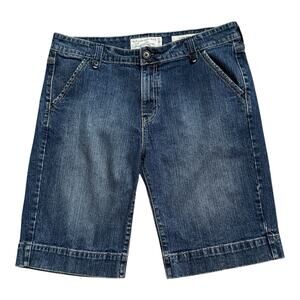 LEVI STRAUSS SIGNATURE Womens Size 14 Low Rise Denim Blue Jean Bermuda Shorts